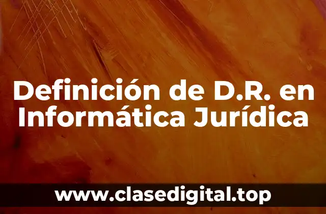 Definición de D.R. en Informática Jurídica