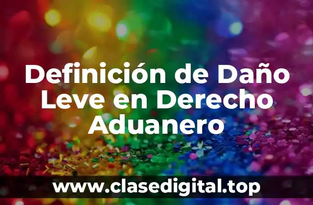 Definición de Daño Leve en Derecho Aduanero