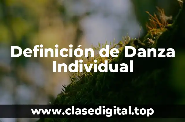 Definición técnica de Danza Individual