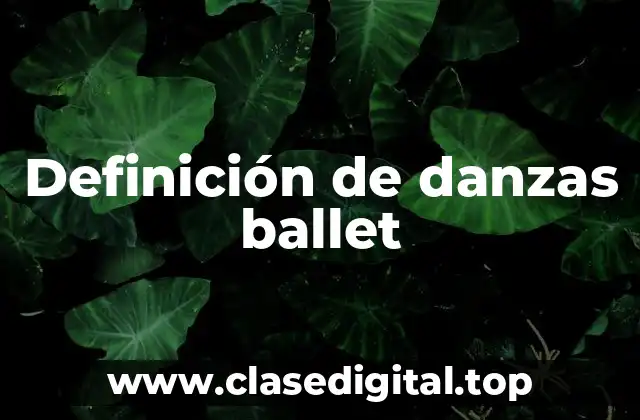 Ejemplos de danzas ballet