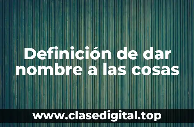 Definición de dar nombre a las cosas