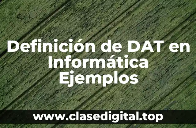 Definición de DAT en Informática Ejemplos