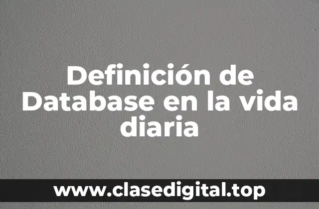 Definición de Database en la vida diaria