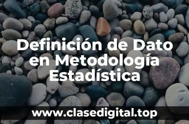 Definición de Dato en Metodología Estadística