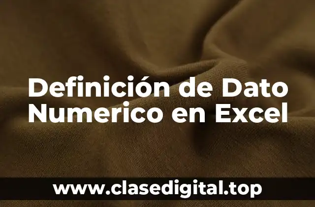 Definición de Dato Numerico en Excel