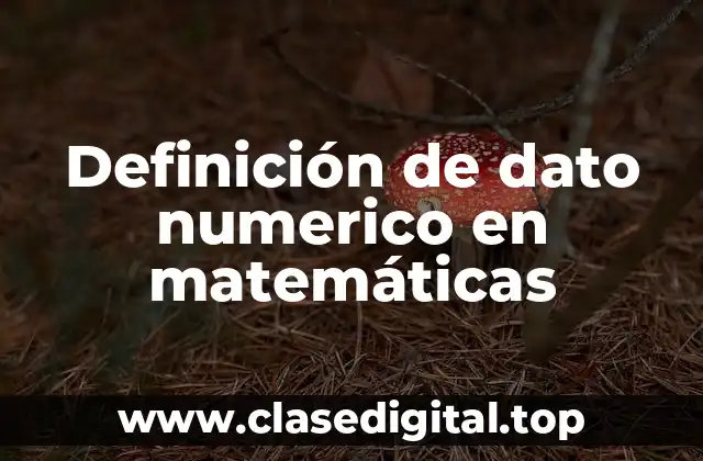 Definición de dato numerico en matemáticas