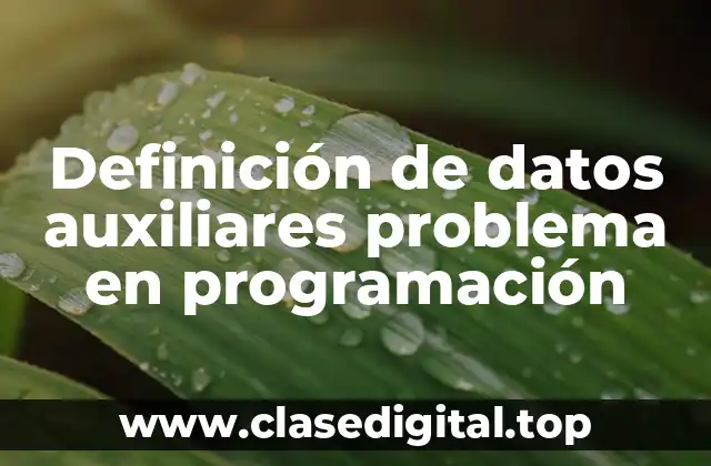 Definición de datos auxiliares problema en programación