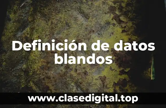 Definición de datos blandos