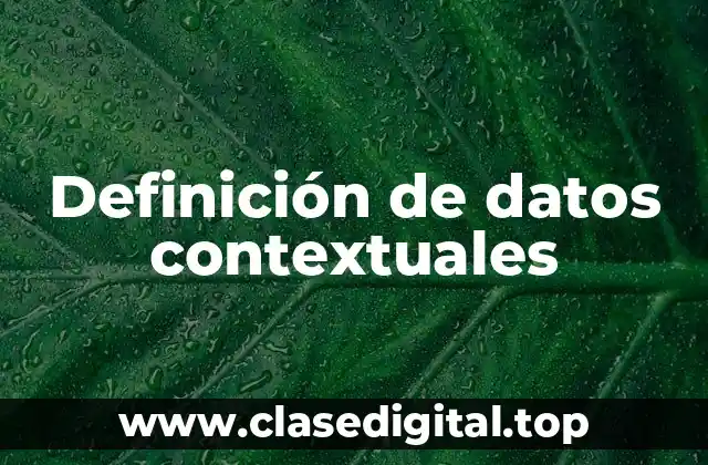 Definición de datos contextuales