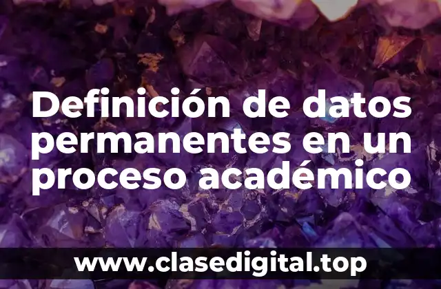 Definición de datos permanentes en un proceso académico