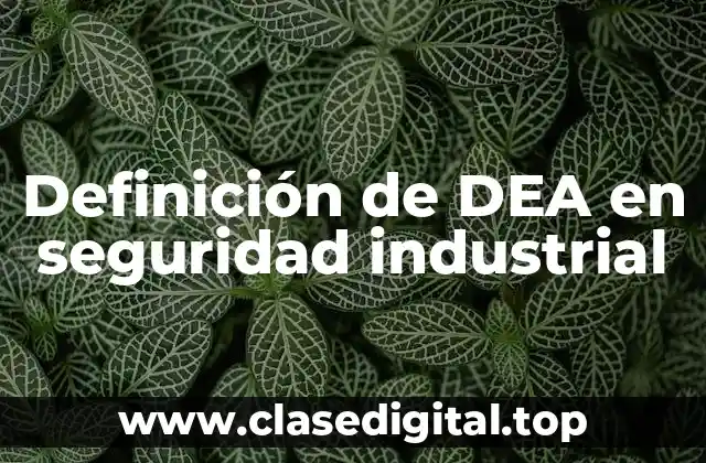 Definición de DEA en seguridad industrial