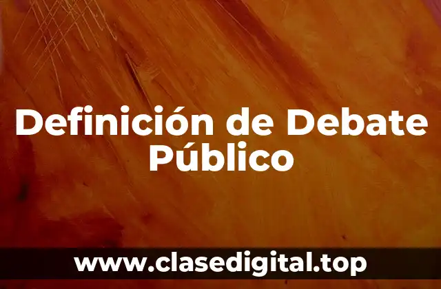 Definición de Debate Público
