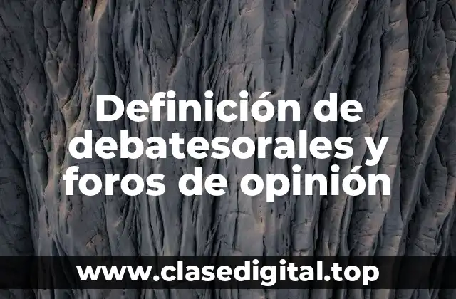 Definición de debatesorales y foros de opinión