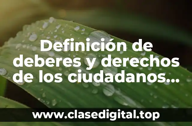 Definición de deberes y derechos de los ciudadanos mexicanos