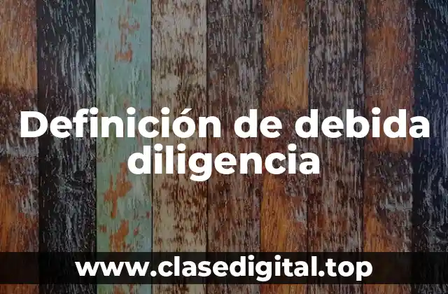 Definición técnica de debida diligencia