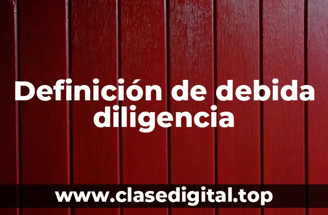 Definición de debida diligencia
