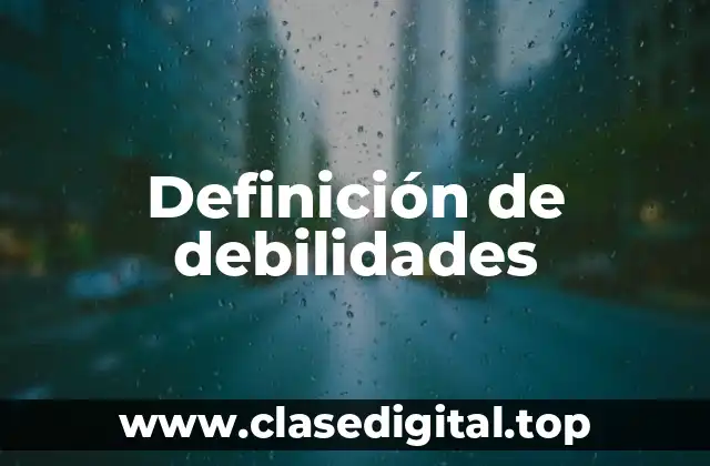 Definición técnica de debilidades