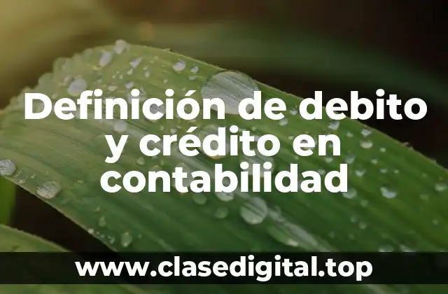 Definición de debito y crédito en contabilidad
