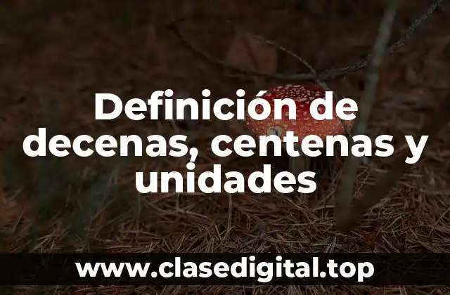 Ejemplos de decenas, centenas y unidades