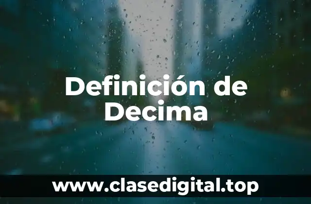 Definición de Decima