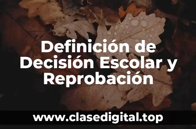 Definición de Decisión Escolar y Reprobación