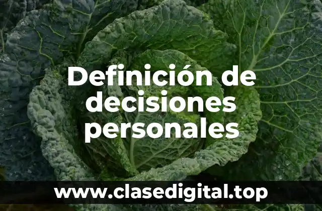 Definición de decisiones personales