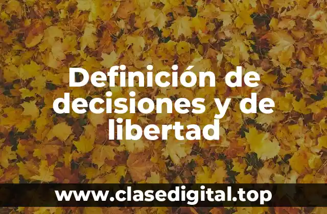 Definición de decisiones y de libertad
