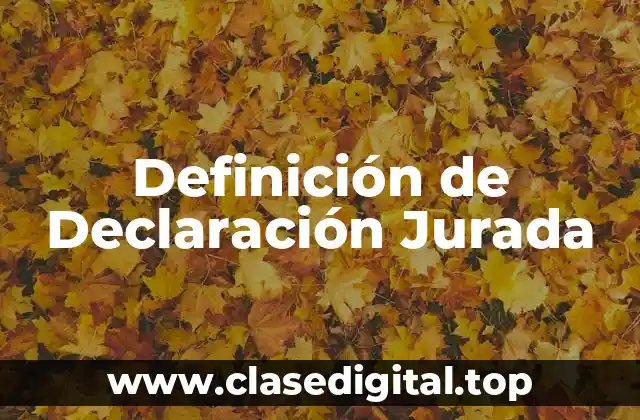 Definición Técnica de Declaración Jurada