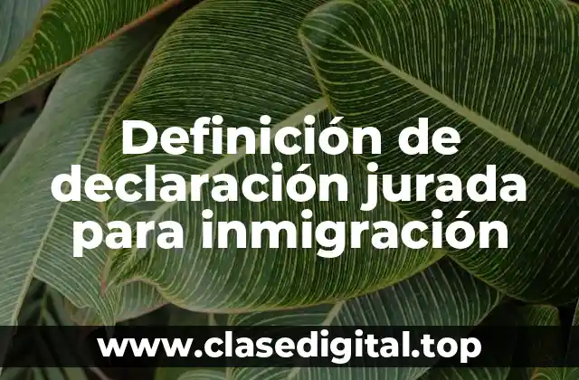 Ejemplos de declaración jurada para inmigración