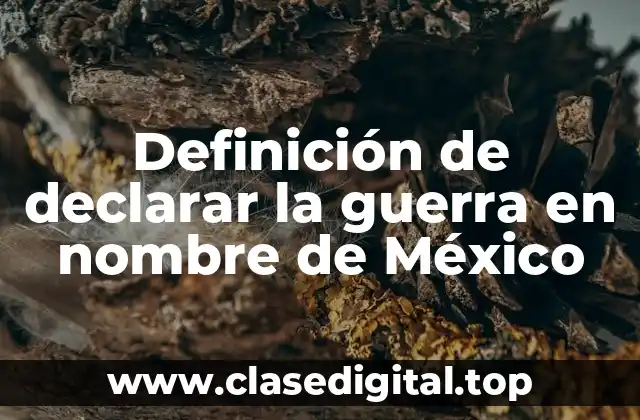Definición de declarar la guerra en nombre de México