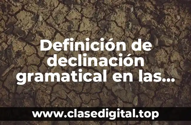 Definición de declinación gramatical en las palabras