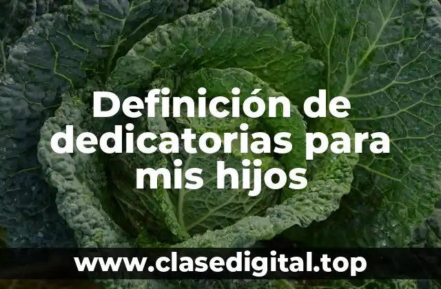 Definición de dedicatorias para mis hijos