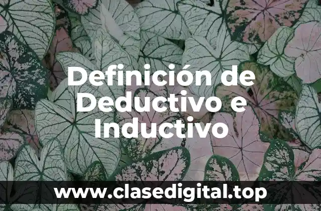 Definición de Deductivo e Inductivo