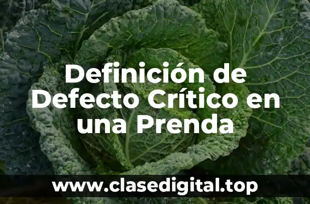 Definición de Defecto Crítico en una Prenda