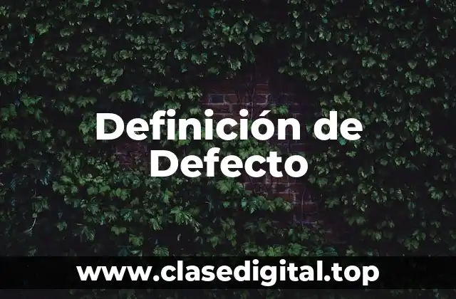 Definición de Defecto
