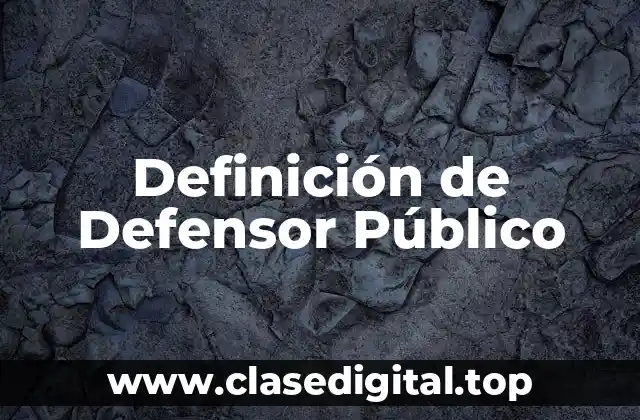 Definición de Defensor Público