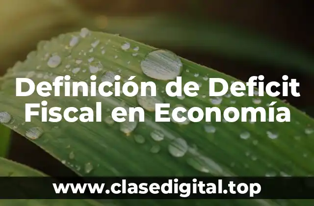 Definición de Deficit Fiscal en Economía