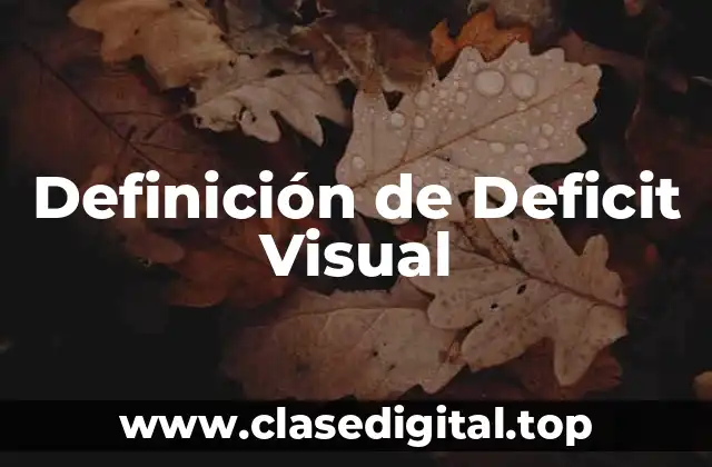 Definición de Deficit Visual