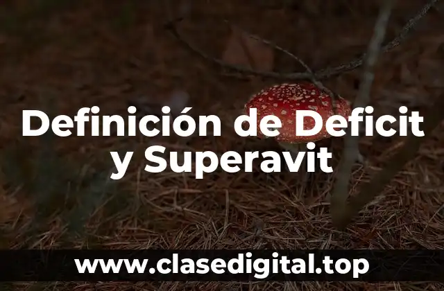 Definición de Deficit y Superavit