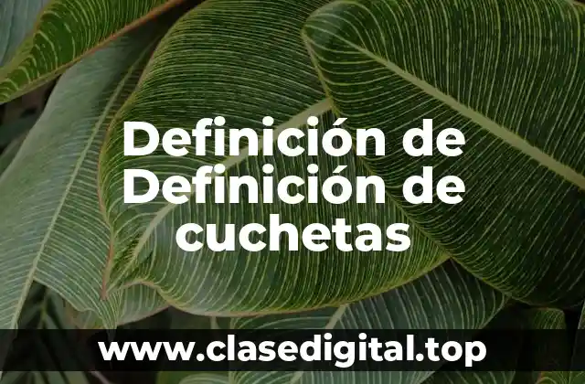 Definición de Definición de cuchetas