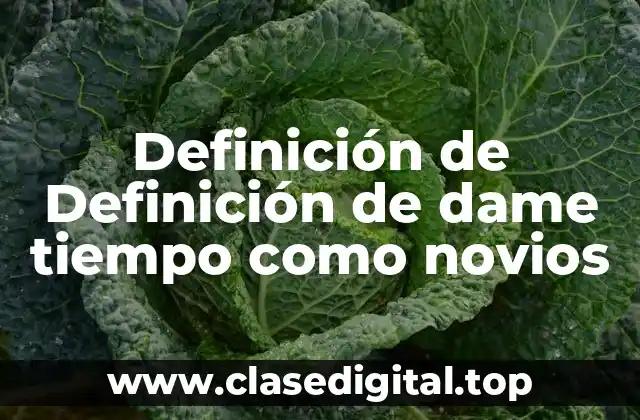 Definición de Definición de dame tiempo como novios