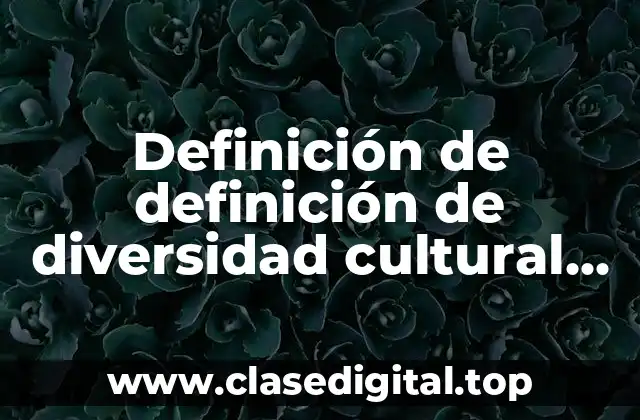 Definición de definición de diversidad cultural en filosofía
