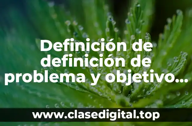 Ejemplos de definición de problema y objetivo en una tesis