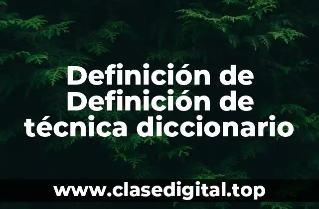 Definición técnica de técnica diccionario