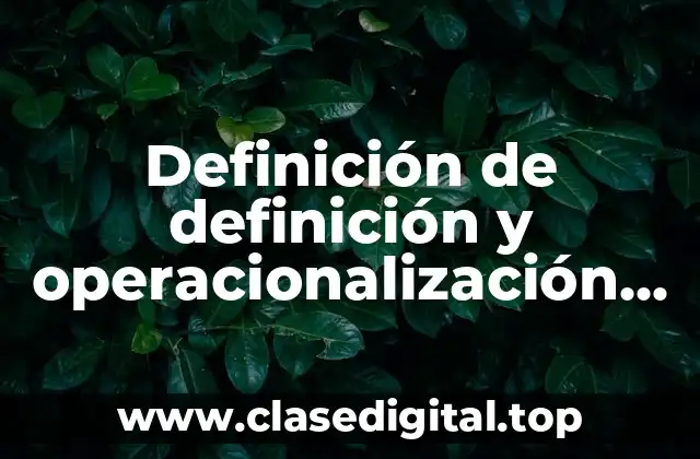 Definición de definición y operacionalización de variables en tesis