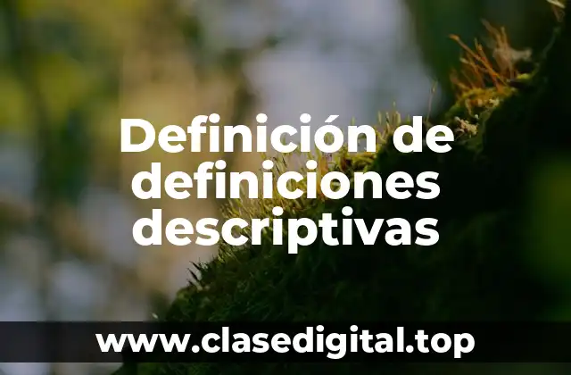 Definición de definiciones descriptivas