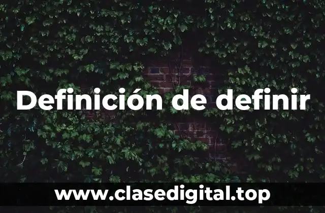 Definición de definir