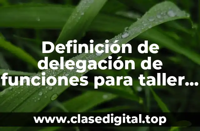 Definición de delegación de funciones para taller arquitectónico