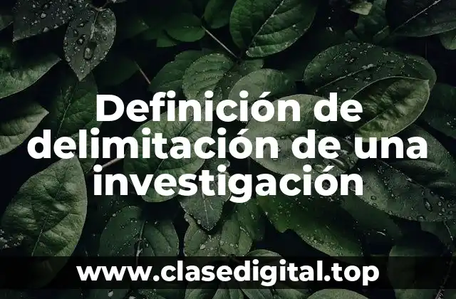 Definición de delimitación de una investigación