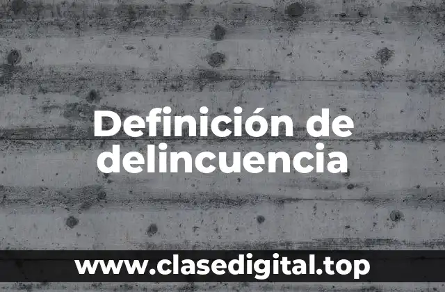 Definición de delincuencia